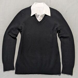 Antonio Melani 100% Recycled Cashmere V-Neck Sweater Black Women's Size M